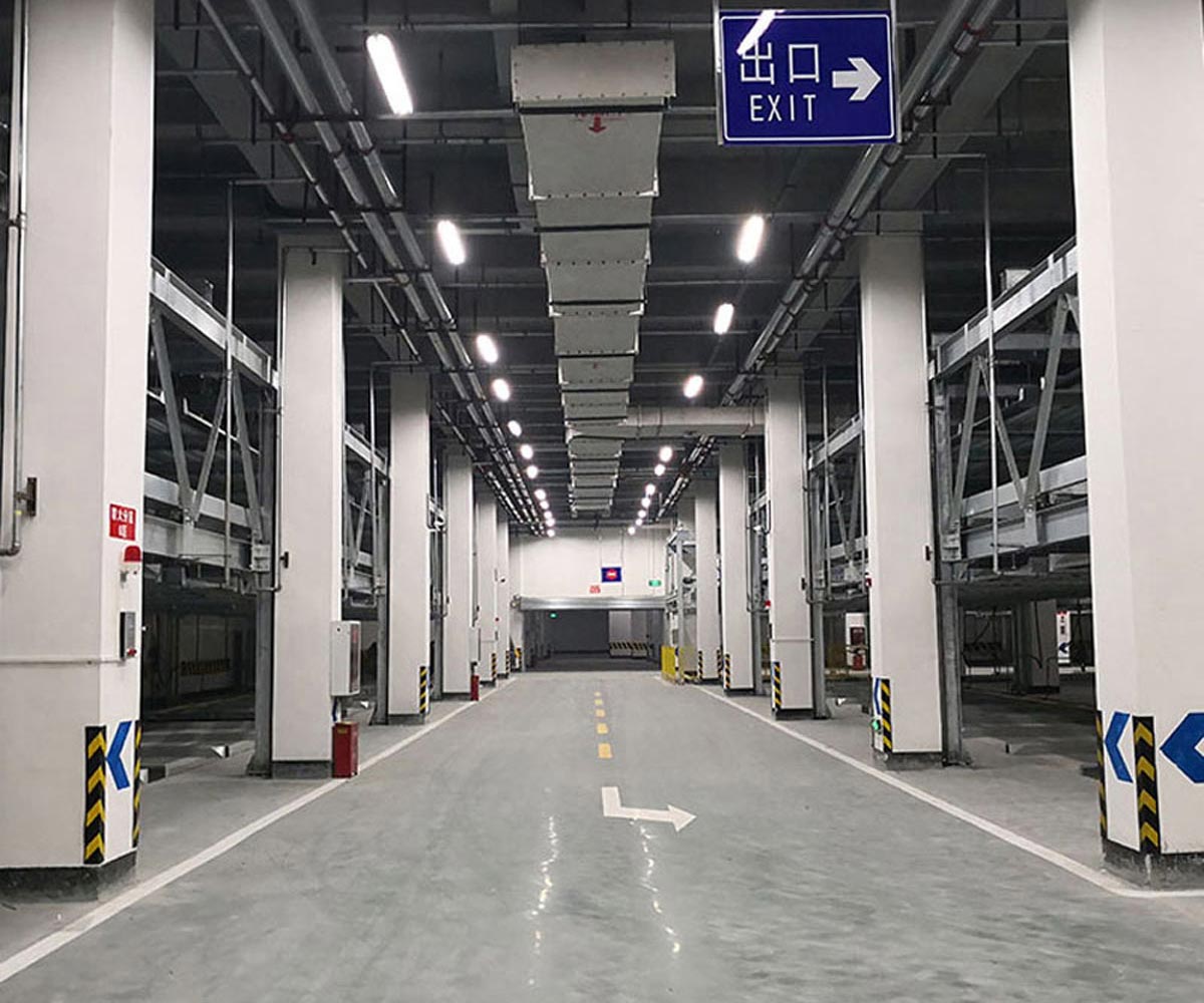 湖南四柱兩層立體車庫電動解鎖方式的安裝